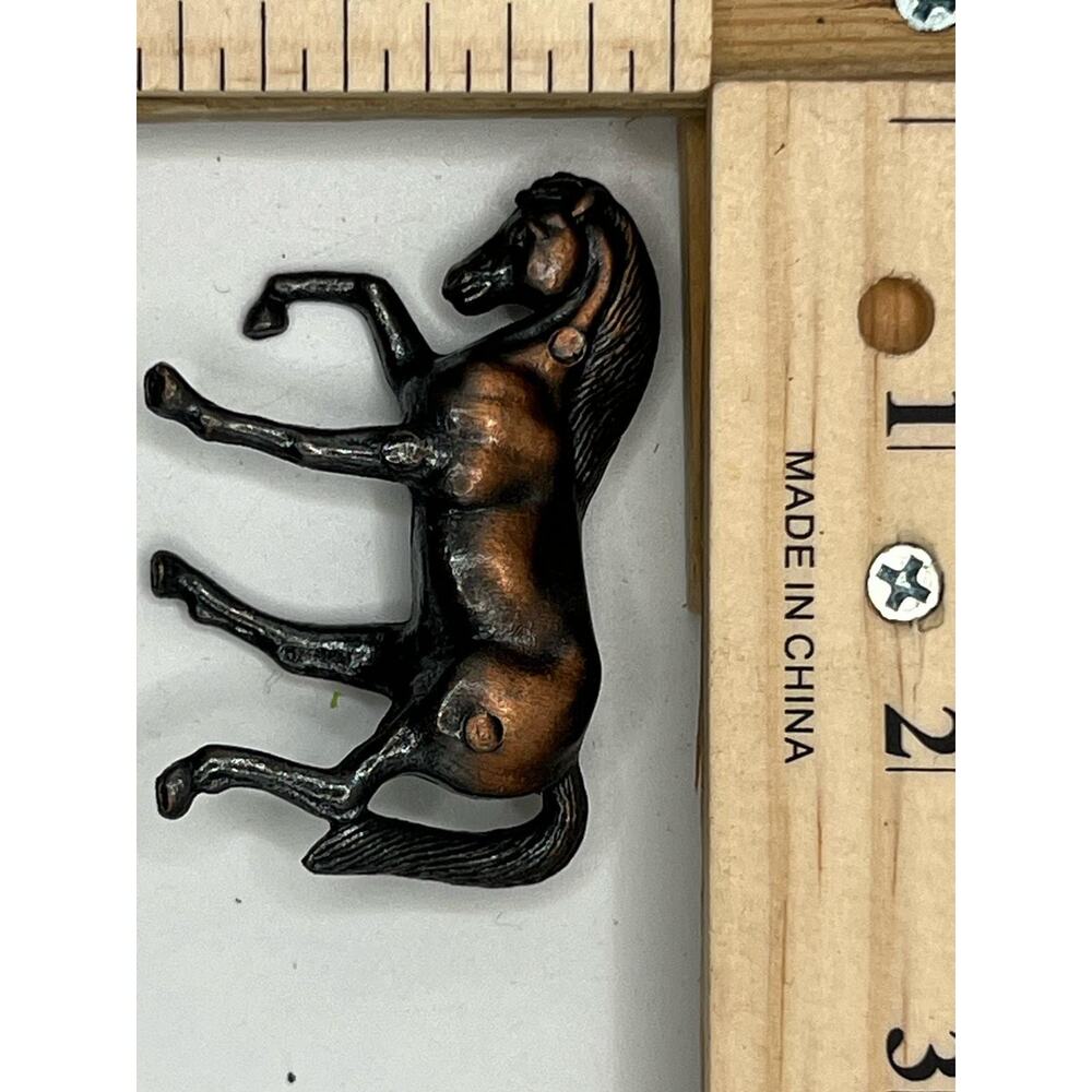 Vintage Bronze Rearing Horse Figurine Collectible Metal Animal Sculpture